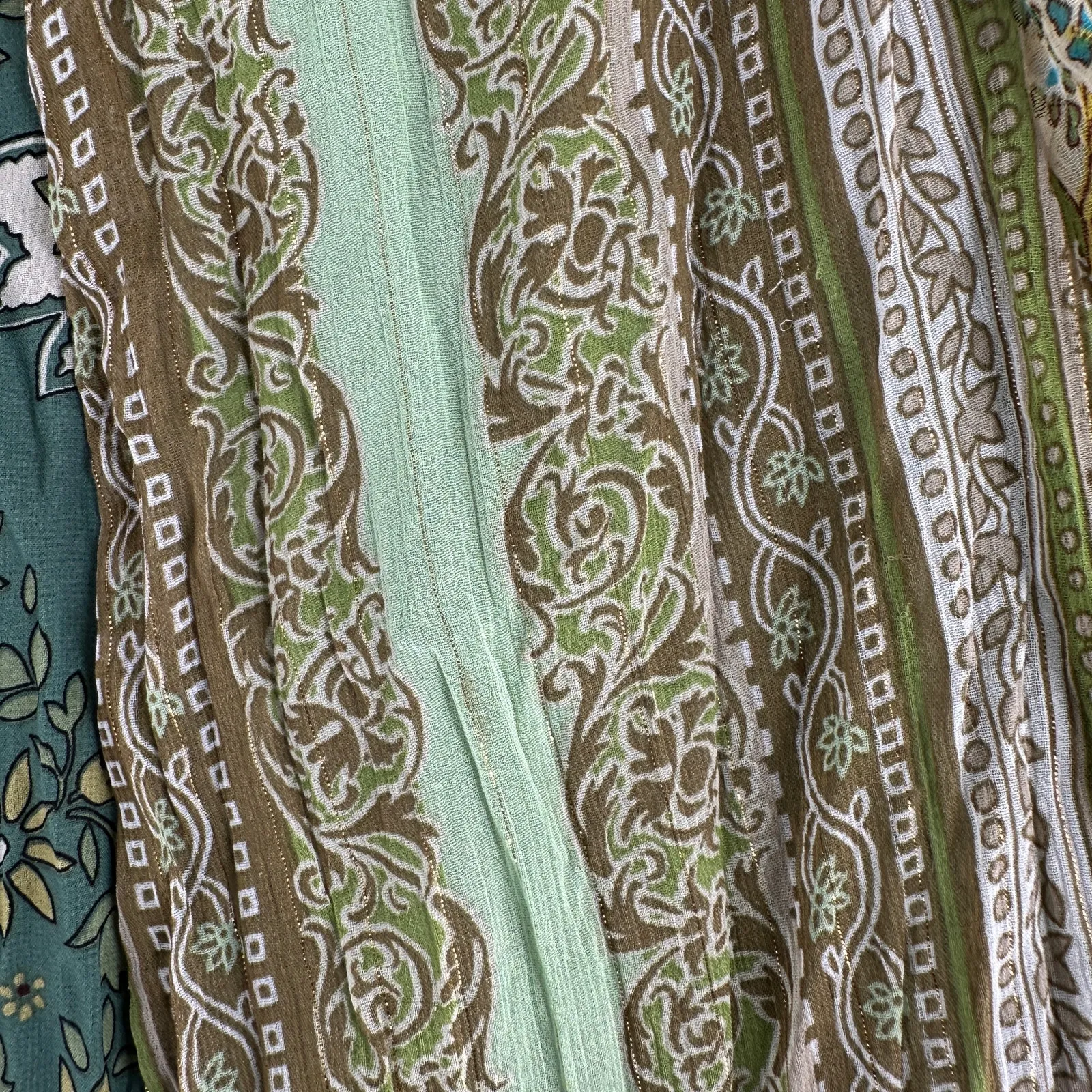 Vintage Y2K Whimsigoth Fairycore Boho Midi Skirt Cottagecore Earthy Green M Size M - Image 6