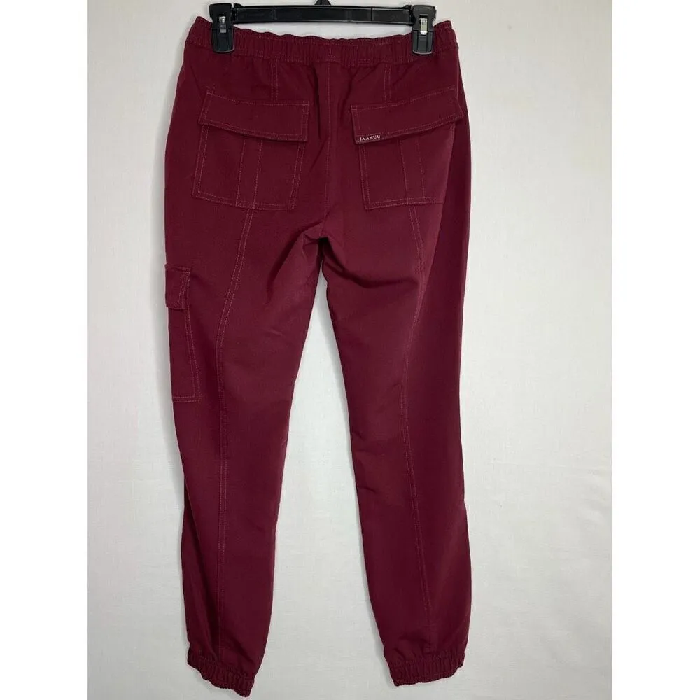 NWT Jaanuu Scrubs Essential Jogger Pants (Wine) -  XS extra small - Image 3