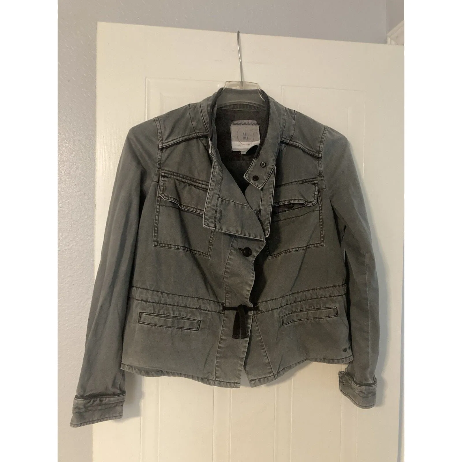 Anthropologie Jacket Grunge Acubi Utility Blokette Skater Gray Anorak Womens S - Image 3