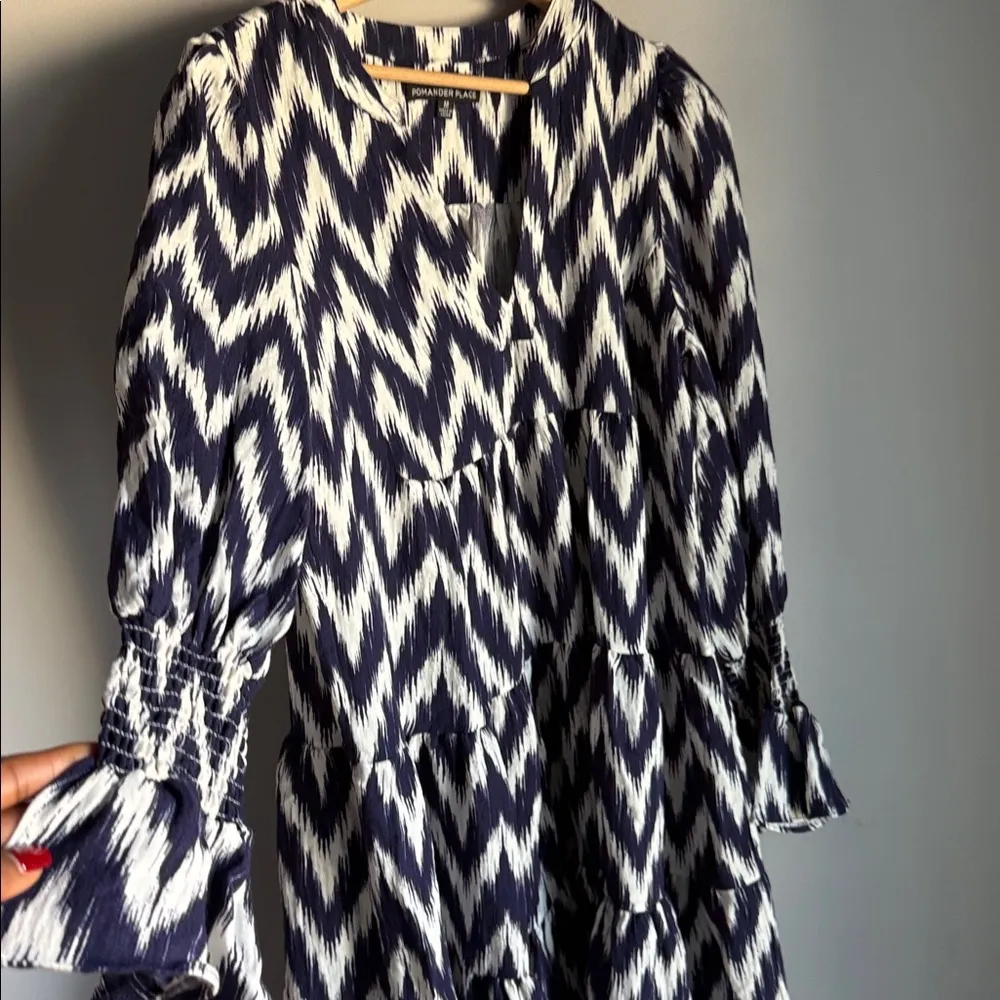 Tuckernuck Pomander Place Kenzo Ikat Navy Blue White Mini Dress - Image 13
