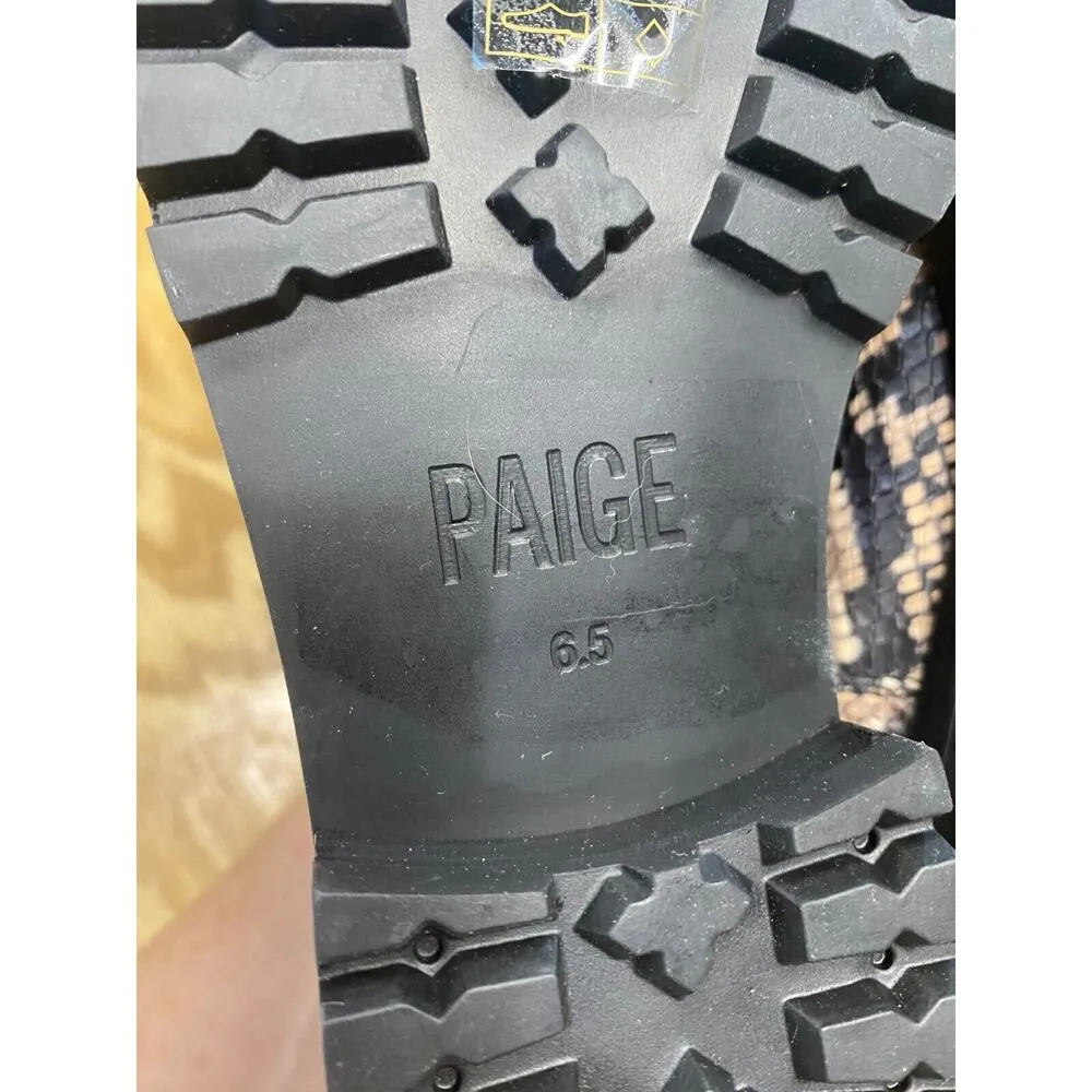 Paige Ankle Women's 6.5 Cecily Stud Trim Snakeskin Embossed Chelsea Boots S5 - Image 7