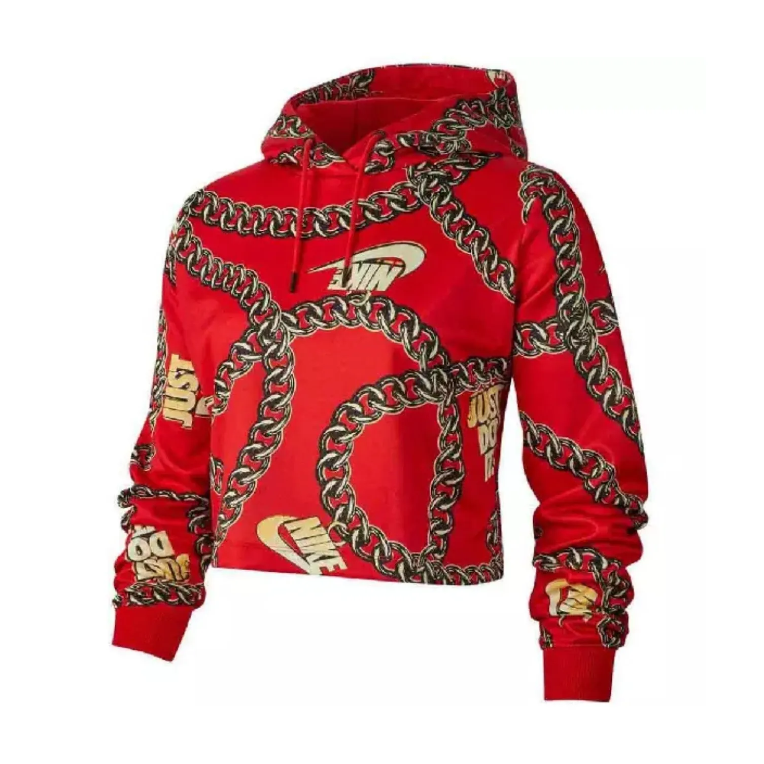 Nike Sportswear Icon Clash‎ Womens Cropped Hoodie Loose Fit Red Chain Size Small - Image 5