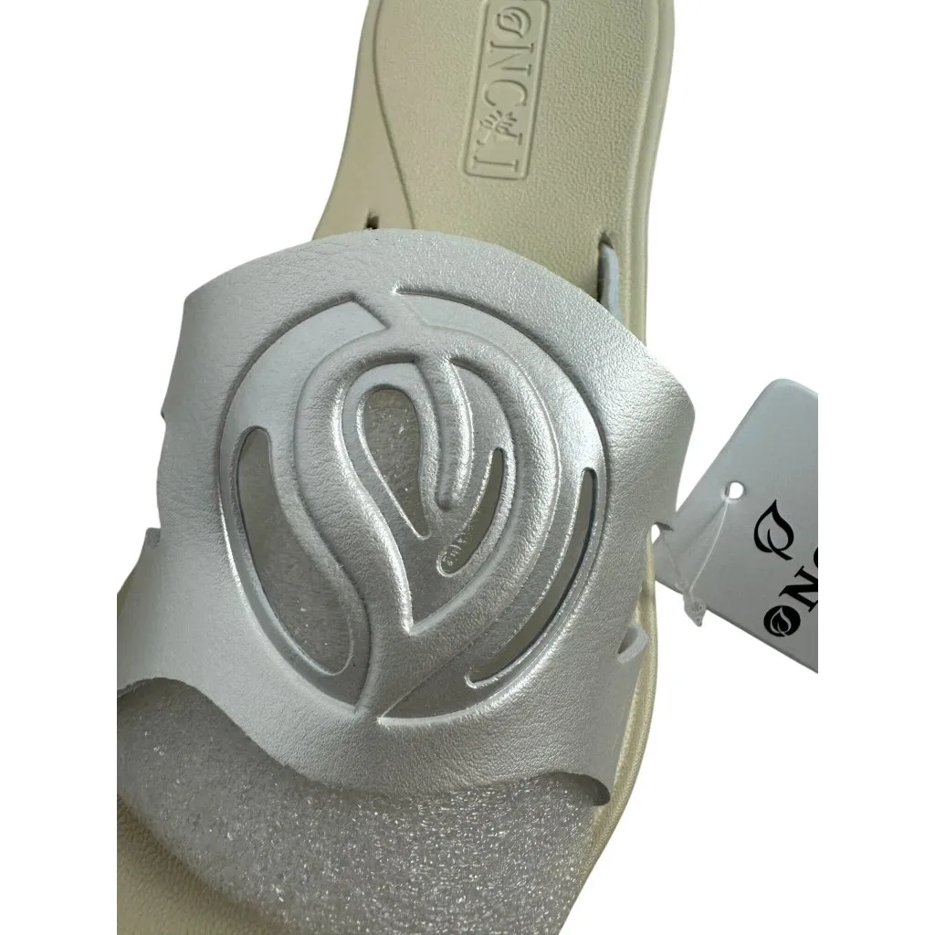 ONCAI Womens Flat Sandals Size 7 Pearl White Slip - Image 6