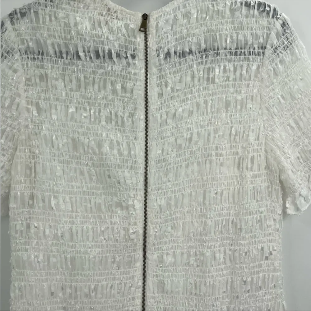 Ted baker London white tildra smoked fit and flare mini dress size large nwt - Image 5