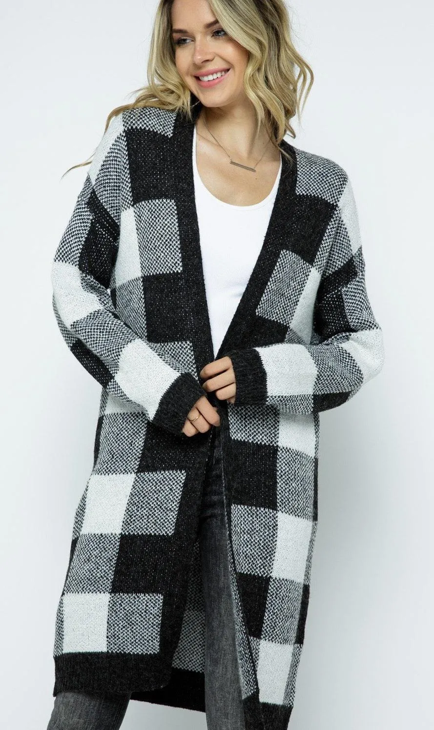 Aspen checkered cardigan Black - Image 6
