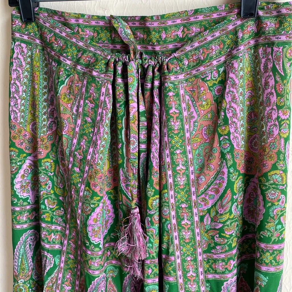 Calypso St Barth Green Silk Paisley Maxi Skirt M Ojala NWT - Image 4
