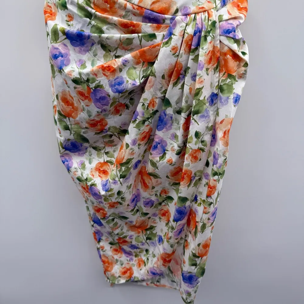Giuseppe di Morabito Two Piece Set White Purple Orange Floral Crop Top Skirt NEW Size 2 - Image 3