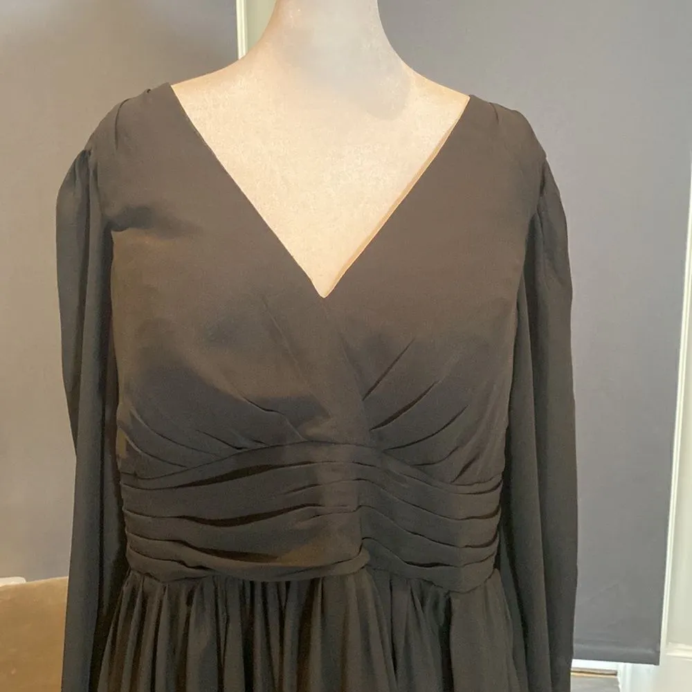 Women’s Black Full Length Chiffon V - Image 3