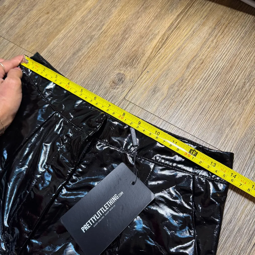 PrettyLittleThing Shiny Black Vinyl Faux Leather Faux Latex Sexy Pants NWT - Image 5