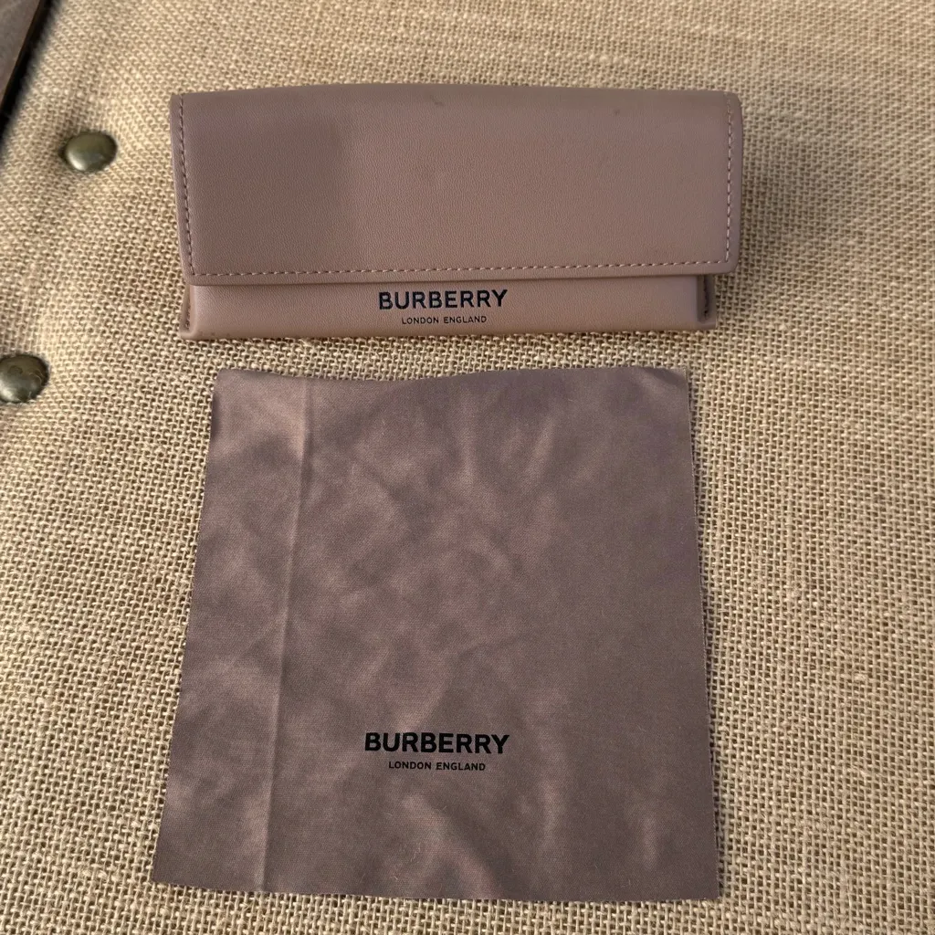 Burberry  Taupe Glasses Case with Cloth - Image 2