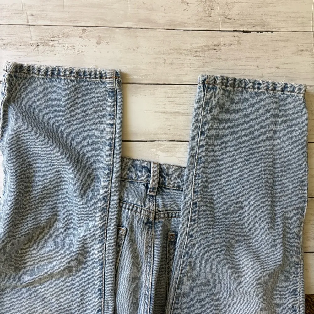 Women’s GARAGE Denim Light Blue Vintage Straight Leg Distressed Jeans Sz 5 / 27 - Image 6