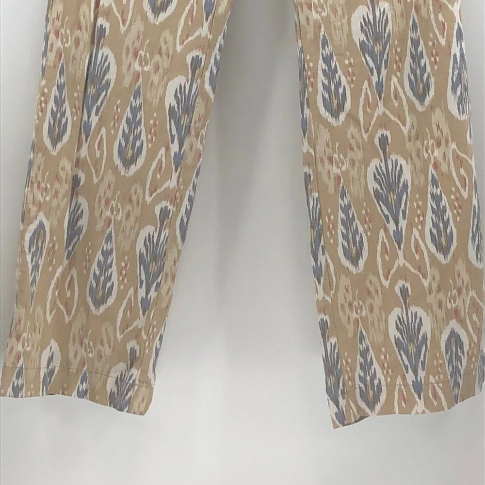 Carole Little pants bohemian linen blend summer vacation low rise wide leg sz 2 - Image 3