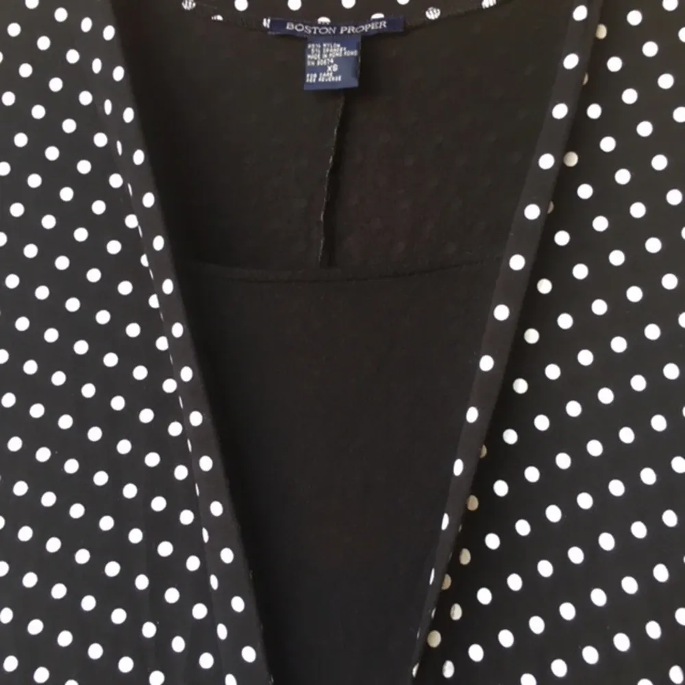 Boston Proper‎ B&W Polka Dot Mini Dress - Image 4