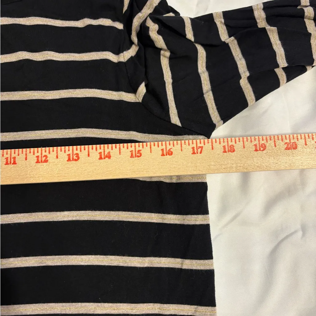 Soma Black and Gray Striped Pajama Top - Image 3