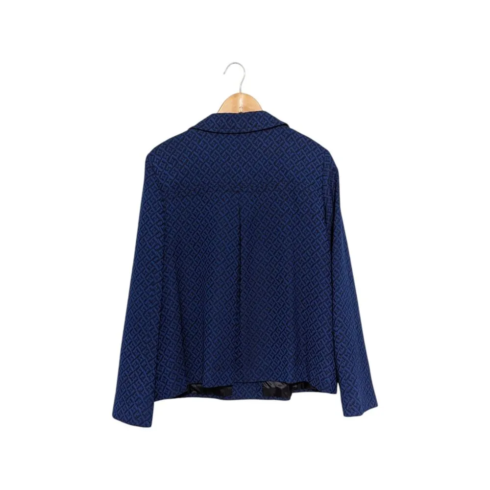 Pendleton Virgin Wool Blazer Jacket Diamond Print Womens 16 Vintage Royal Blue - Image 3