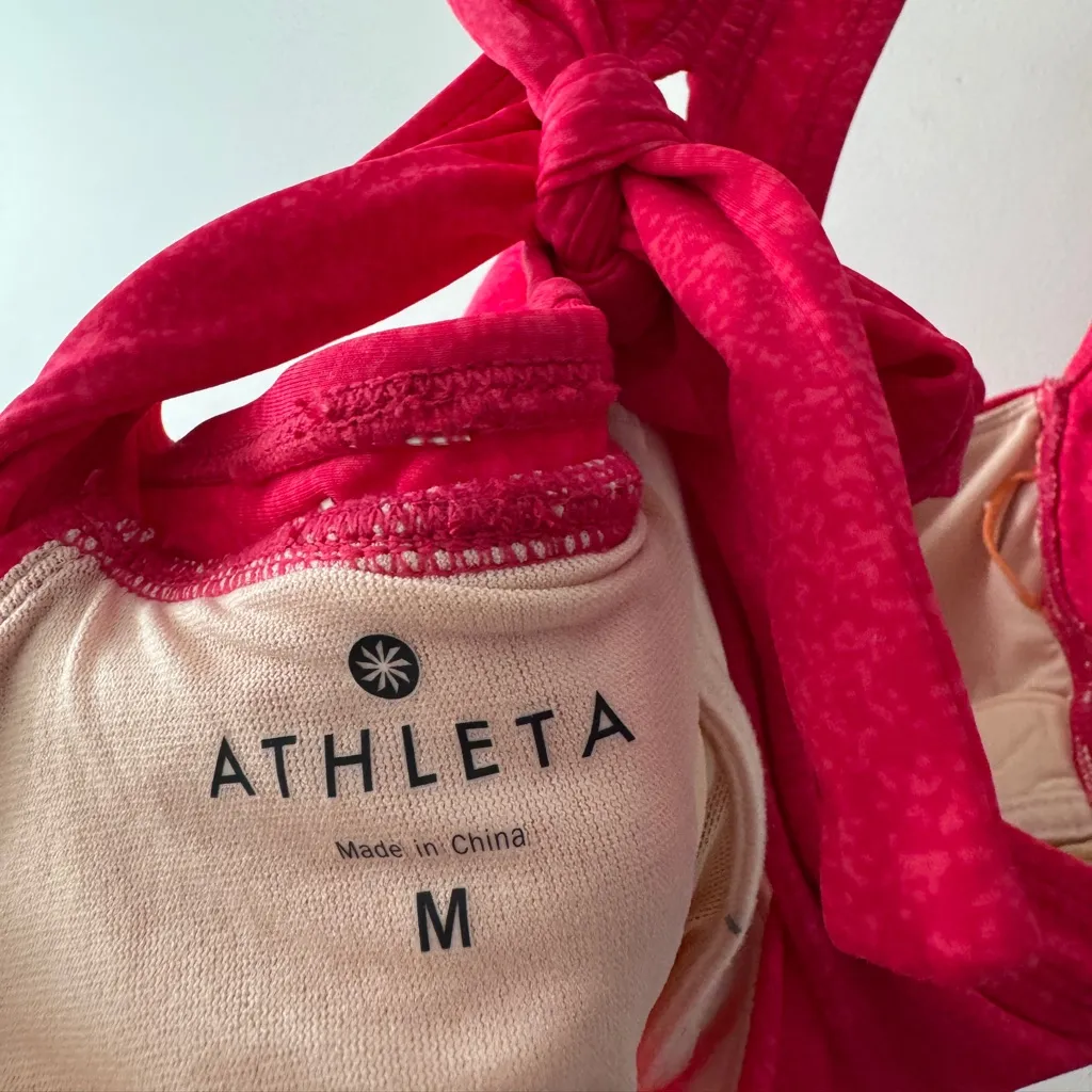 Athleta Salina Montego Swim Dress Hot Pink Paisley Racerback - Image 7