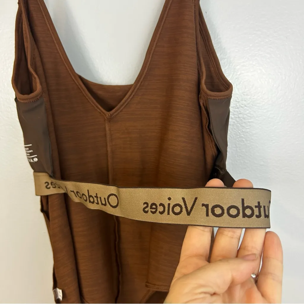Outdoor Voices Sculpting Thong Bodysuit Heathered Brown Size XL - Image 11