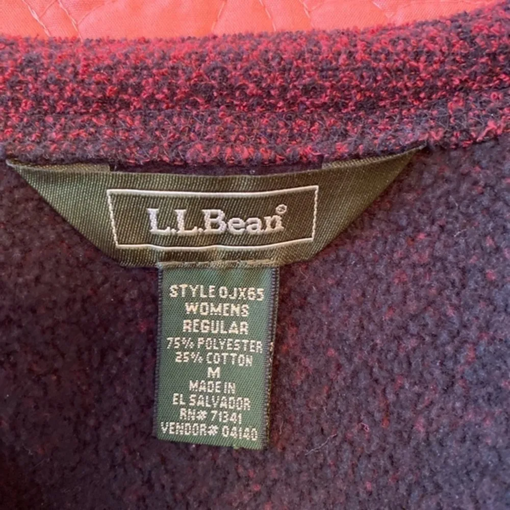 Vintage LL Bean Burgundy Cardigan Sweater Button Up Tweed - Size M - Image 6