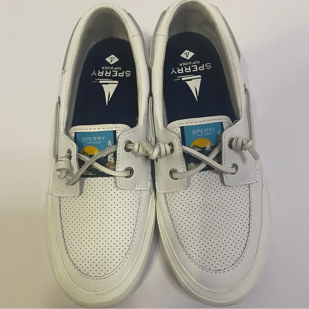 Women’s Sperry Soletide White Boat Shoes - Image 4