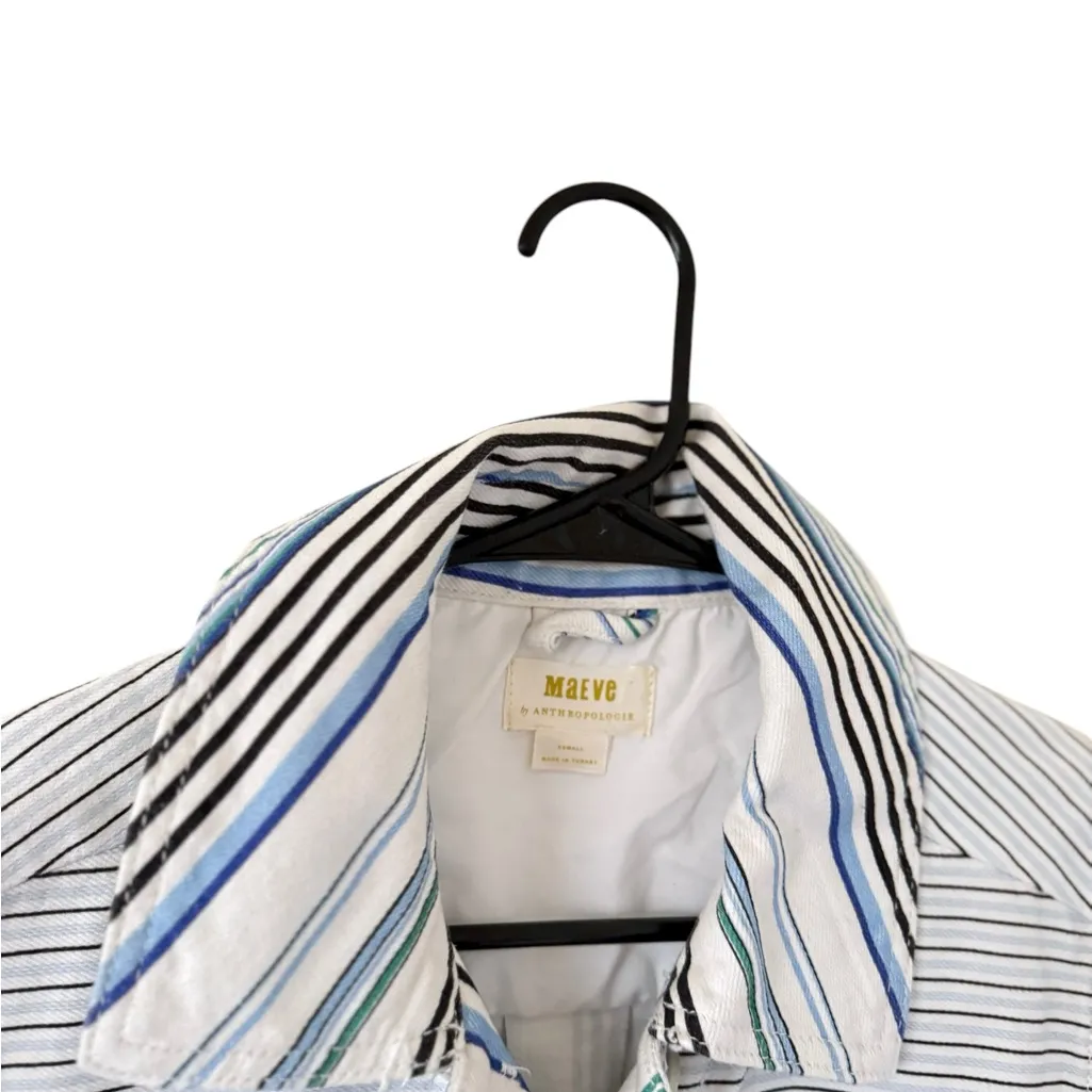 Anthropologie Maeve Multicolor Striped Shirt Jacket - Image 6