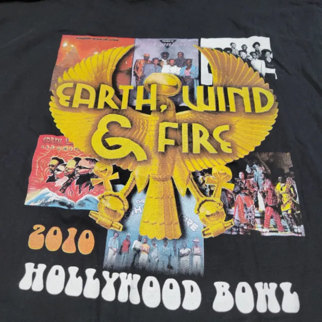 Earth, Wind & Fire Shirt Size XL Hollywood Bowl 2010 Tour Concert Tee Band Tee Unisex Black - Image 5