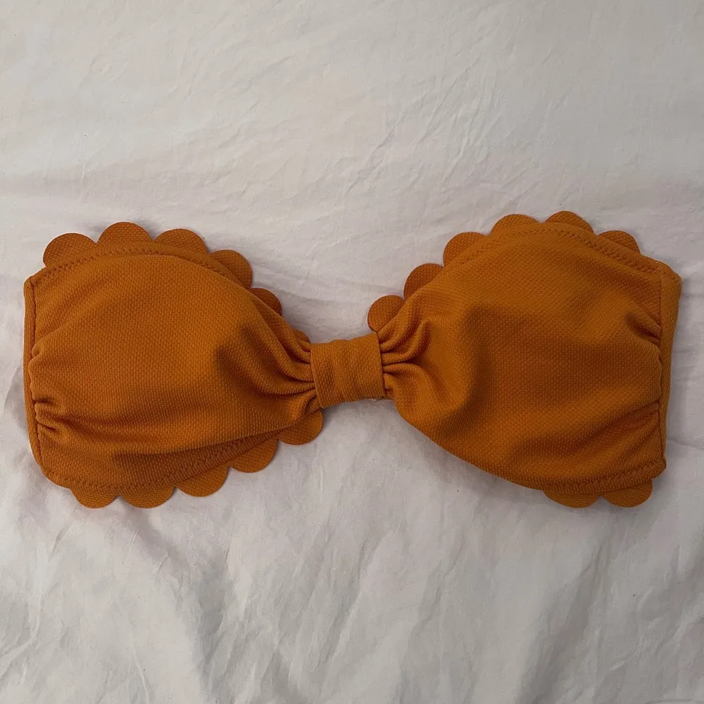 Dark Orange Strapless Bikini Top Size M - Image 2