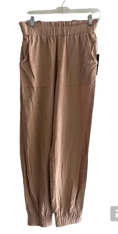 NWT Doe & Rae paper bag waistband patents with pockets S 100% cotton - Image 1