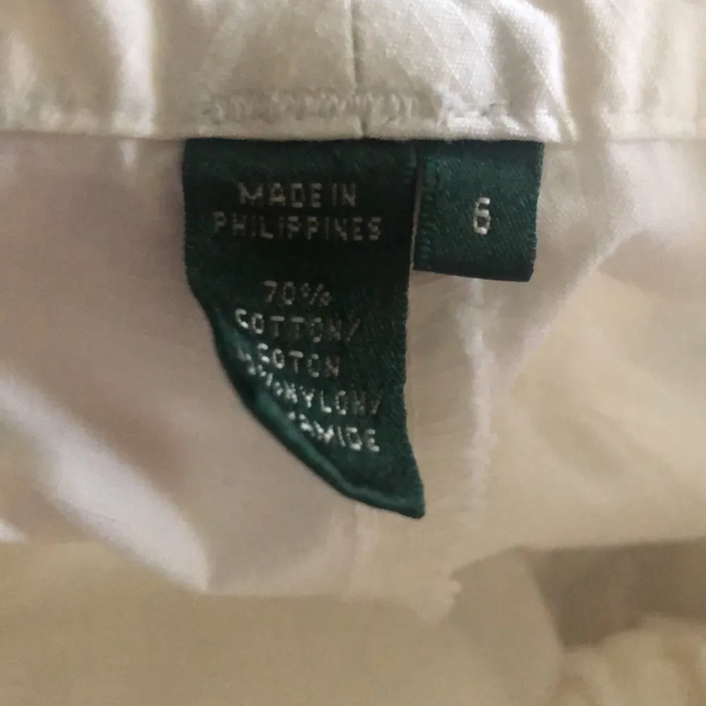 VTG  Active White Logo Cotton Blend Capri Crop Pant Pockets Sz. 6X18 - Image 6