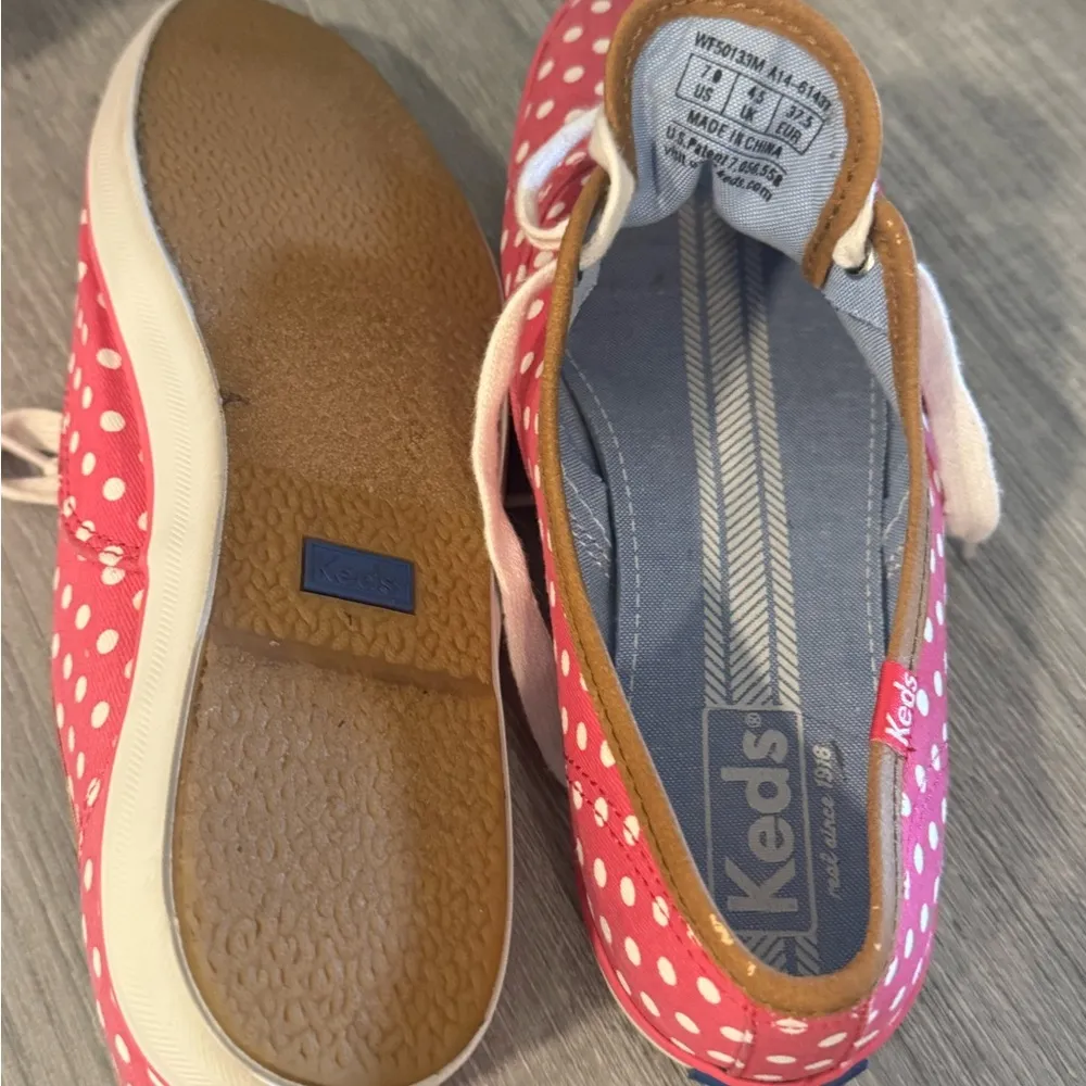 Keds Polka Dot  Pink Lace Up Sneakers Loafers Womens Shoes Sz 7 - Image 6