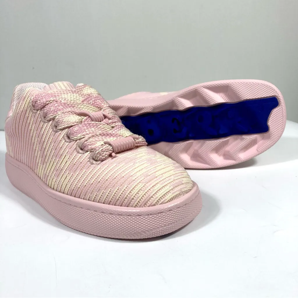 Burberry Knit Low Top Sneakers Cameo Pink Check Size 39 6 UK 9 US NEW - Image 7