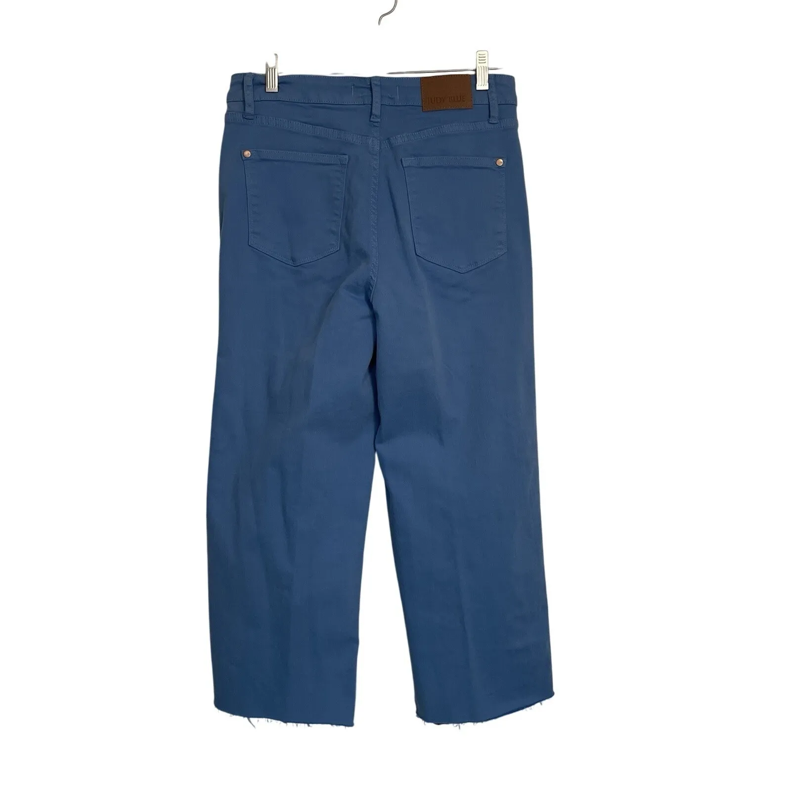 Judy Blue‎ Los Angeles Denim Crop Pants Frayed Hem Blue Jeans - Image 8