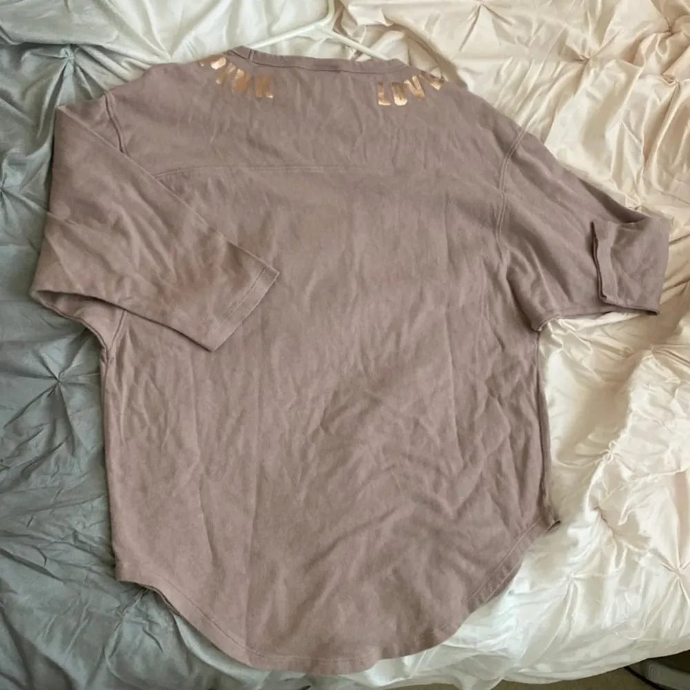 Victoria's Secret Pink Mauve Rose Gold Bling Sequin Quarter Sleeve Sweater XS - Image 6