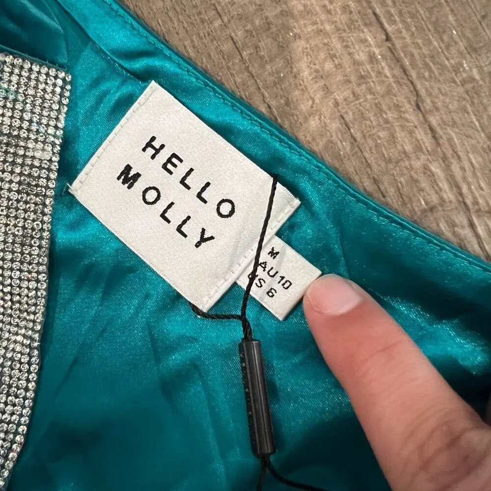 NWT Hello Molly Sleekest Girl Midi Dress Teal 6 - Image 13