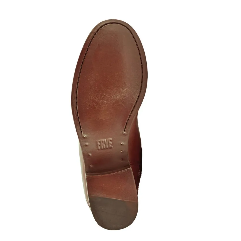 FRYE Leather Tall Boots in Cognac Brown, Western Inside Zip Size 5M NEW - Image 8