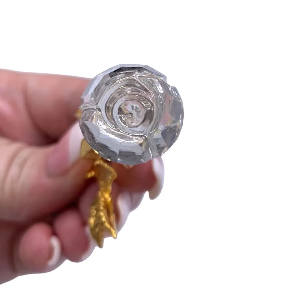 Swarovski & Co. Austrian Crystal Rose Gold-Plated Stem Brooch Pin In Gift Box - Image 9