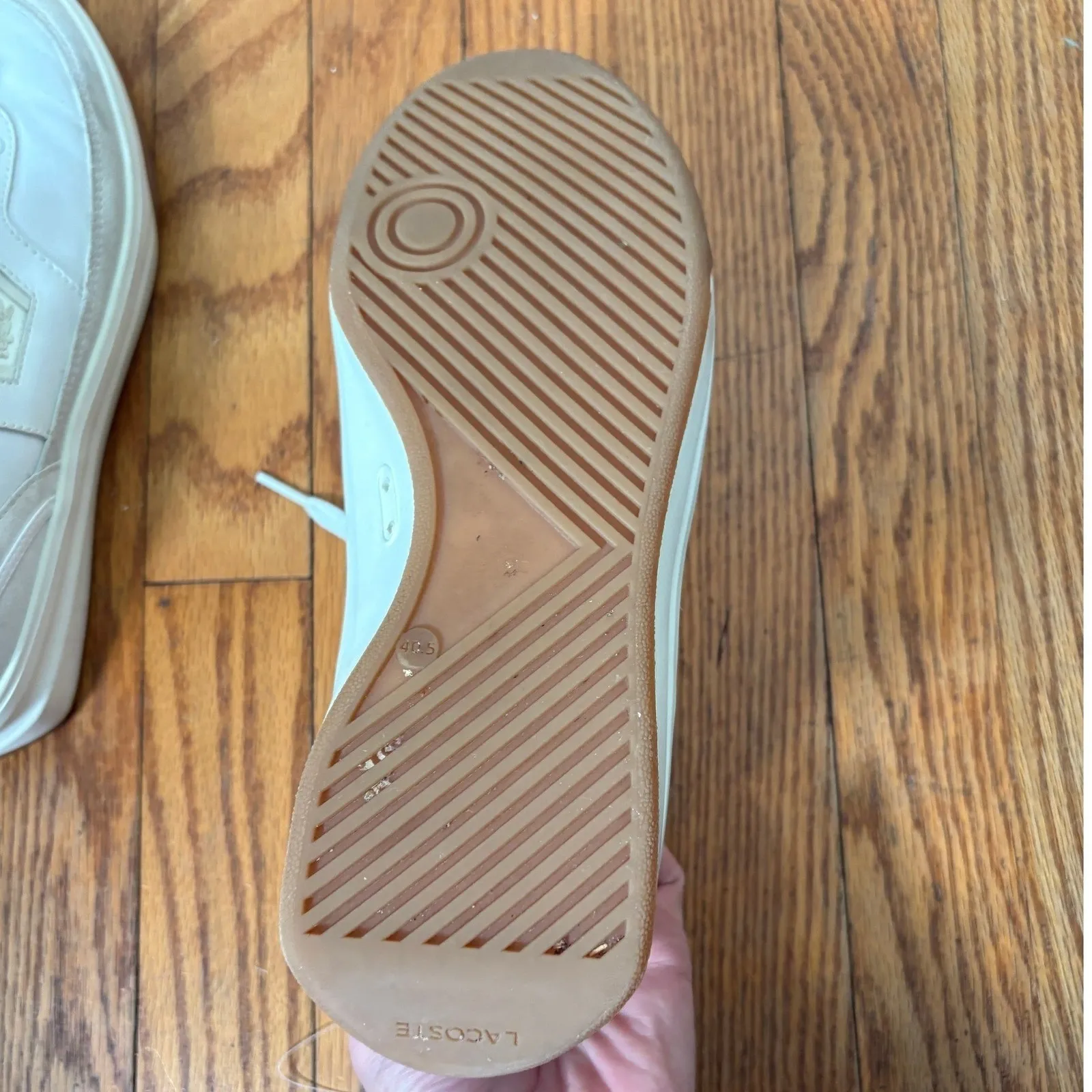 Lacoste x Goop G80 Leather Sneakers white/off white women's size 9 - Image 10