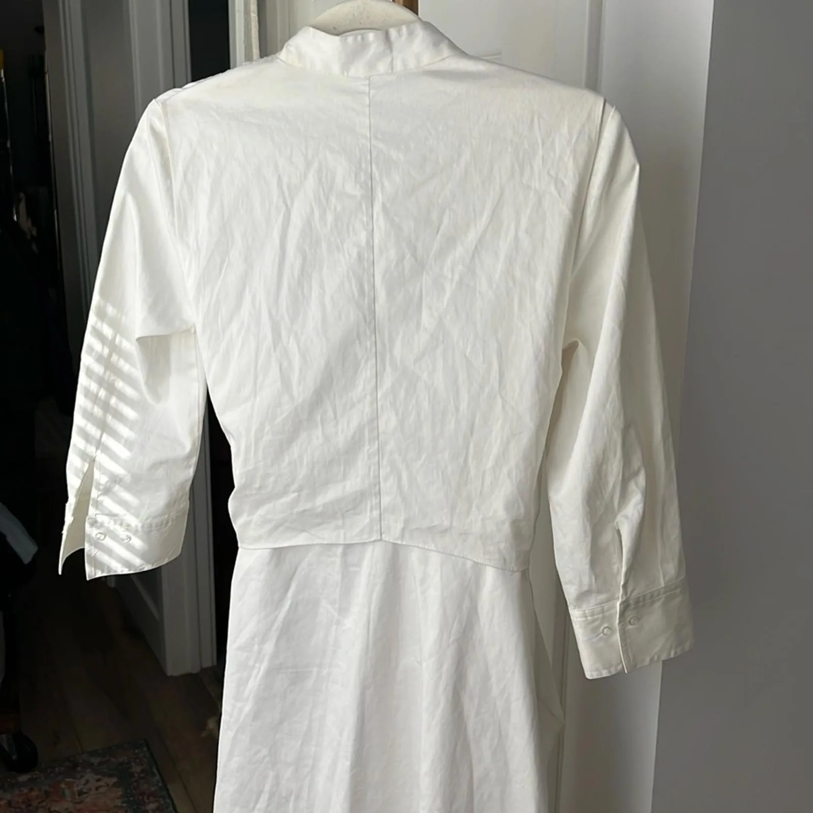Elie Tahari Ann Tie Poplin Midi Dress White Size 2 $448 [COPY] - Image 8