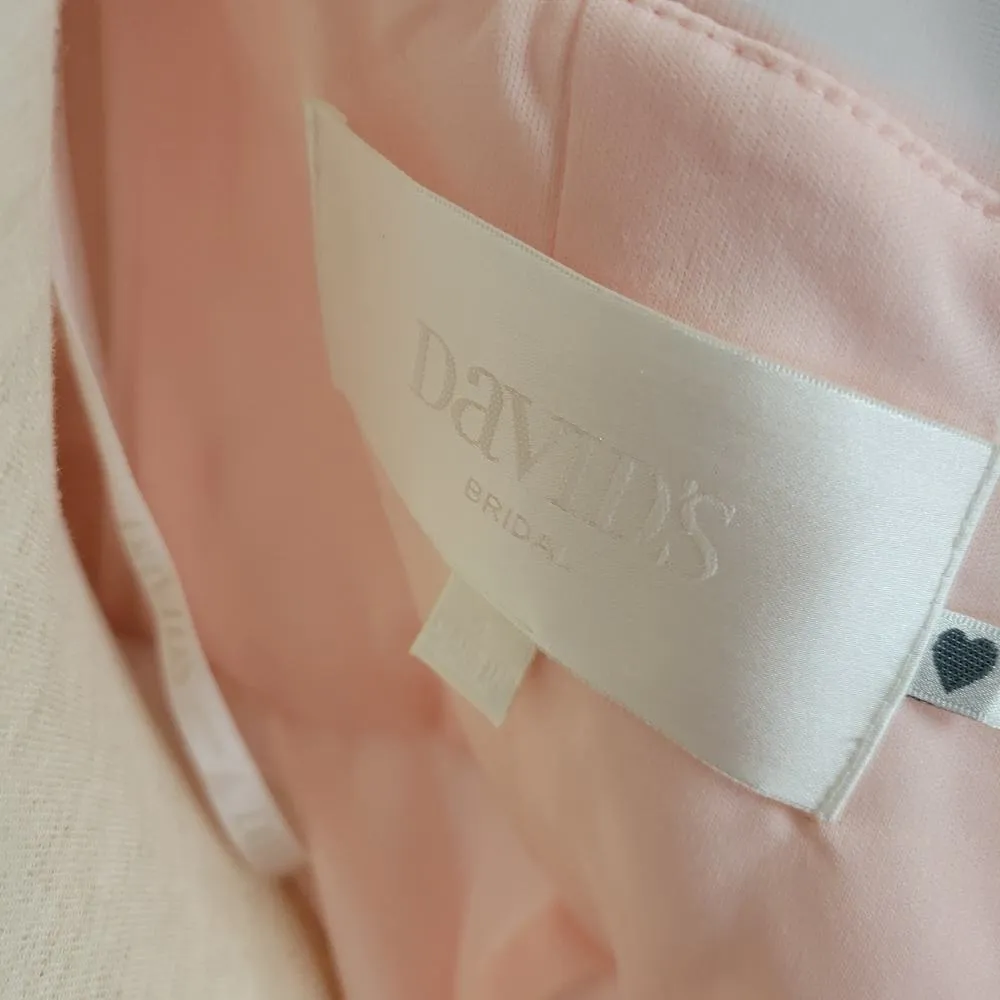 David's Bridal Womens Dress Size 4 Pink Bridesmaid Sleeveless Midi Lace Wedding - Image 5