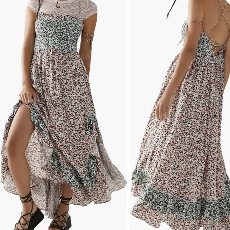 Free People One I Love Dress Floral Classic Combo Sz Medium - Image 3