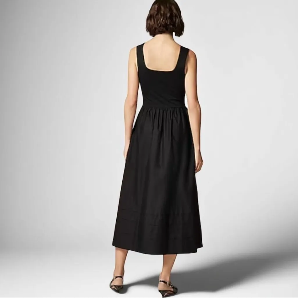 J Crew women’s Drop-waist mixy dress A-line midi black lined Size S NWT - Image 2