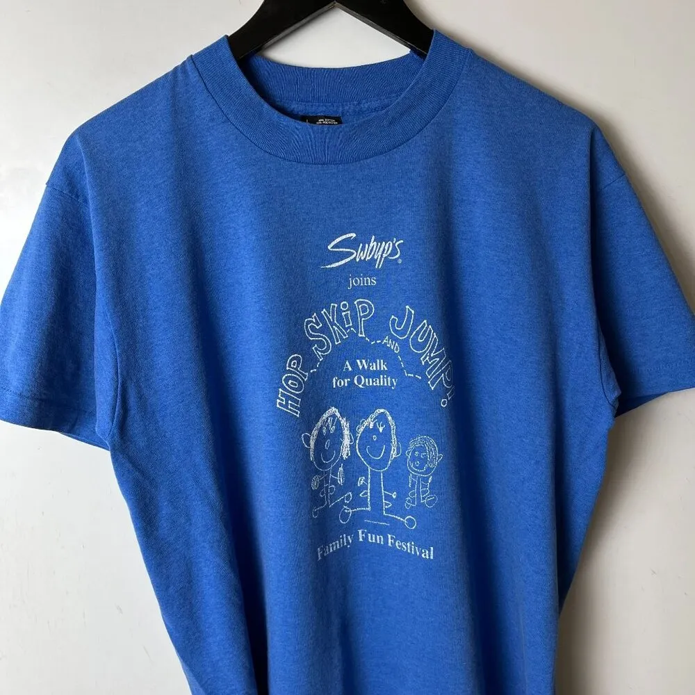 Family Fun Center T Shirt Vintage 90s Medium M Blue Graphic Tee - Image 14
