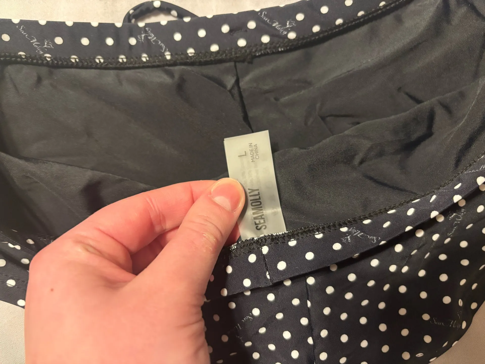 SEAMOLLY POLKA DOT BOWKNOT LOW RISE BEACH SWIM BOTTOM BOYSHORTS Black Size undefined - Image 5