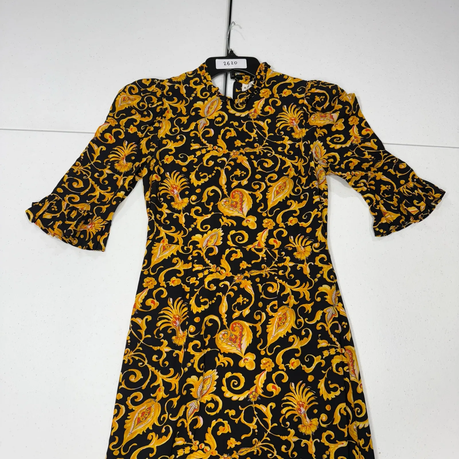 RHODE Felix Dress yellow/black floral maxi dress Size 2 Yellow - Image 3