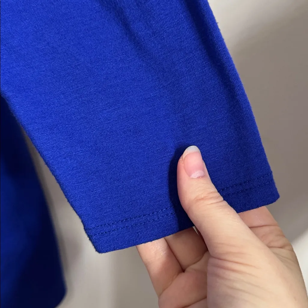 Zenana Premium 3/4 Sleeve Longline Light Pocket Open Cardigan Royal Blue size 3X - Image 4