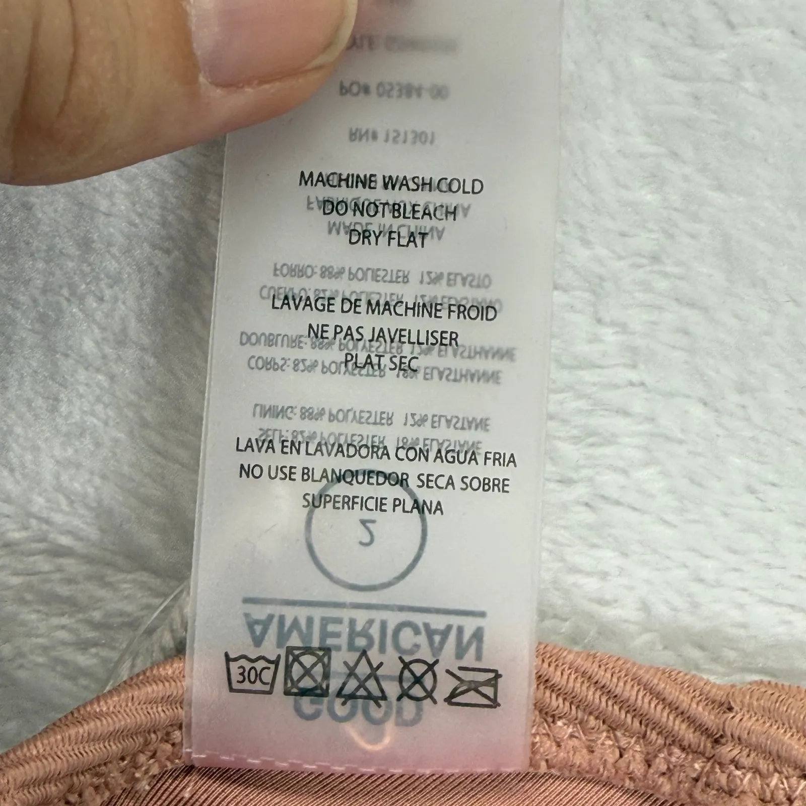 Good American Rib Show Off Bra‎ Top Bikini Top Desert Rose Size 2 - Image 7