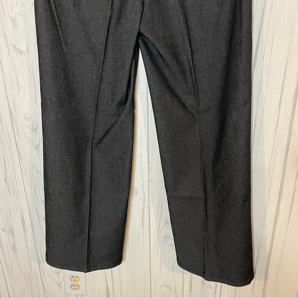 AB STUDIO Black Stretch Denim Wide Leg Mid-Rise Pants, Size 12 - Image 6