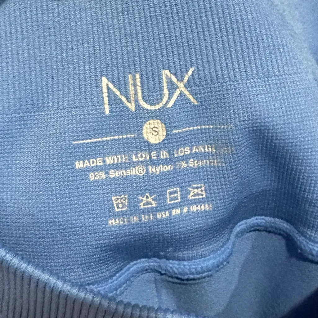 NUX Blue Compression Link Up Mesh Panel Leggings - Image 5