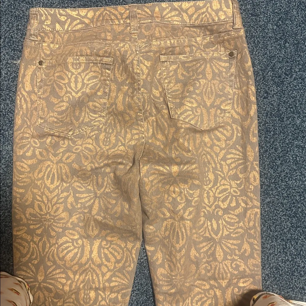 Miraclebody Gold Patterned high waist coated Jeans size 12 slimming - Image 5