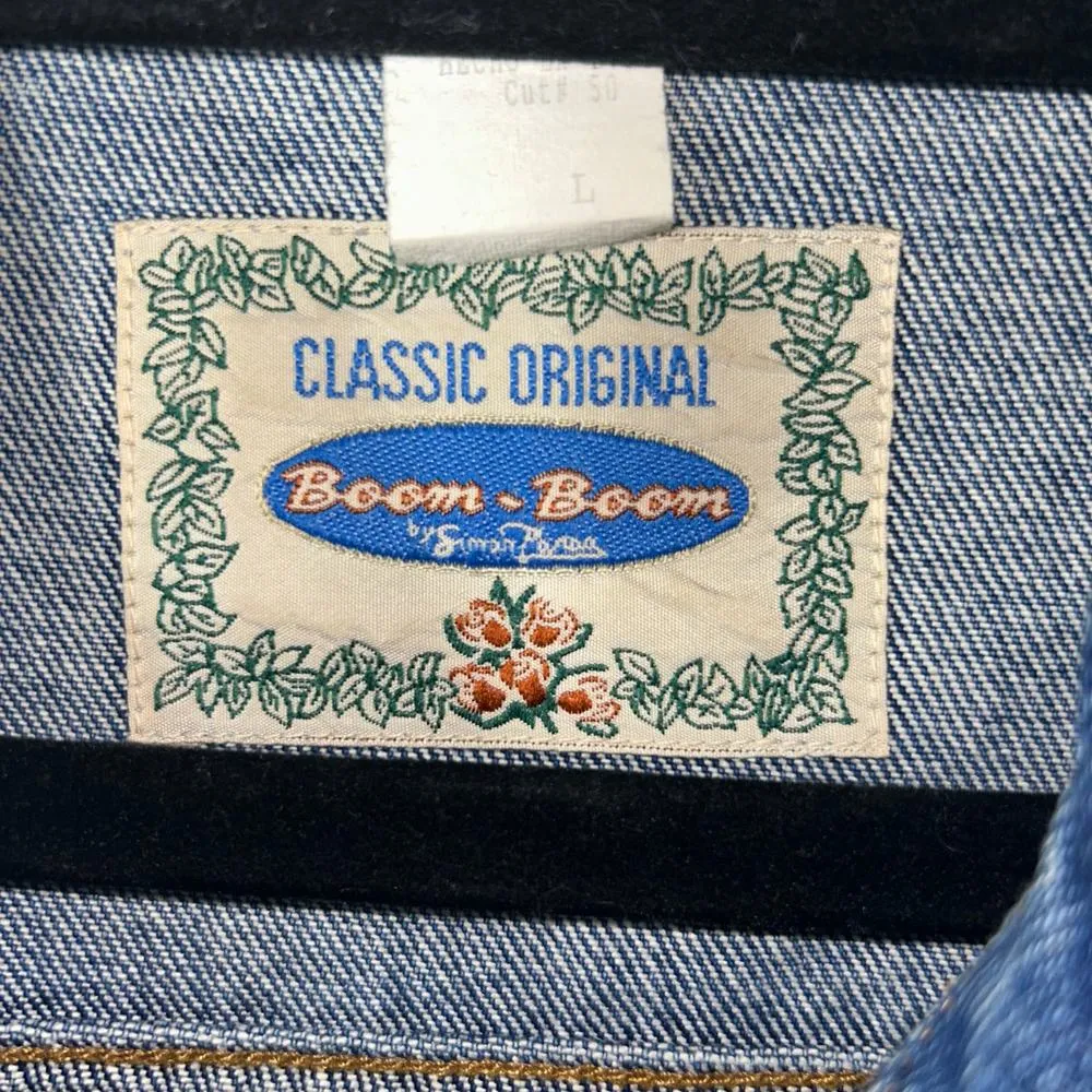 Vintage Boom Boom Denim Jacket Womens L Blue Embellished Made in USA Jean Jacket Size L - Image 3