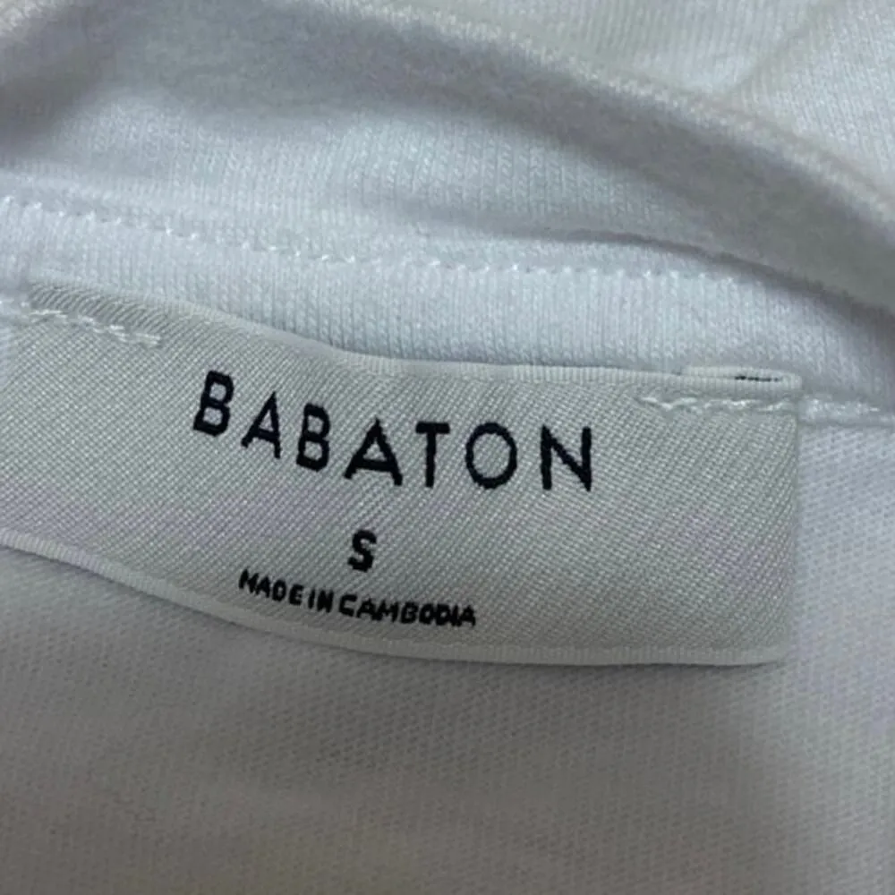 Aritzia Babaton Womens White Sleeveless Crewneck Casual Crop Tee Tank Top Size S - Image 3